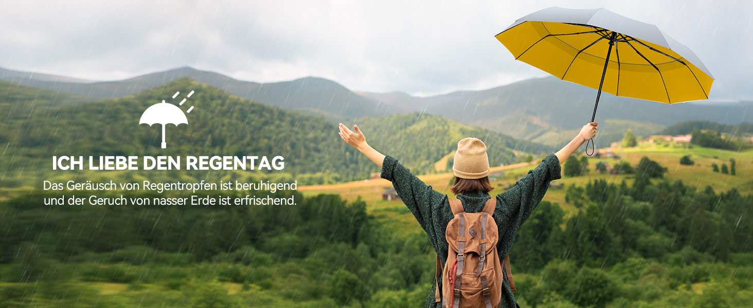 TECKNET Штормовий парасолька: великий автоматичний парасолька з 10 спицями, 104 см, стійкий до вітру, компактний, для подорожей, гольфу, чоловічий та жіночий (сріблястий&жовтий)