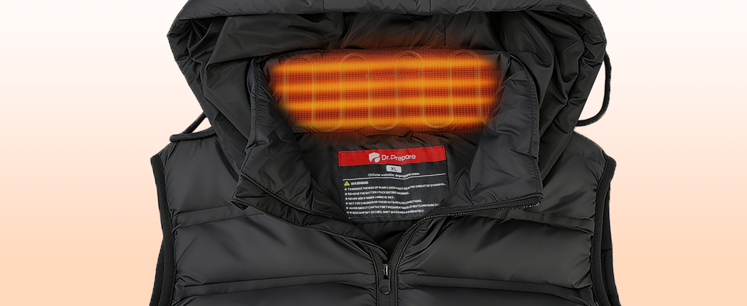 Обогрівальна жилетка Dr.Prepare для чоловіків та жінок, легка електрична жилетка з 3 рівнями нагріву, 10 зон нагріву, інтелектуальне керування кнопками, регульована жилетка для активного відпочинку, подорожей, спорту, чорна