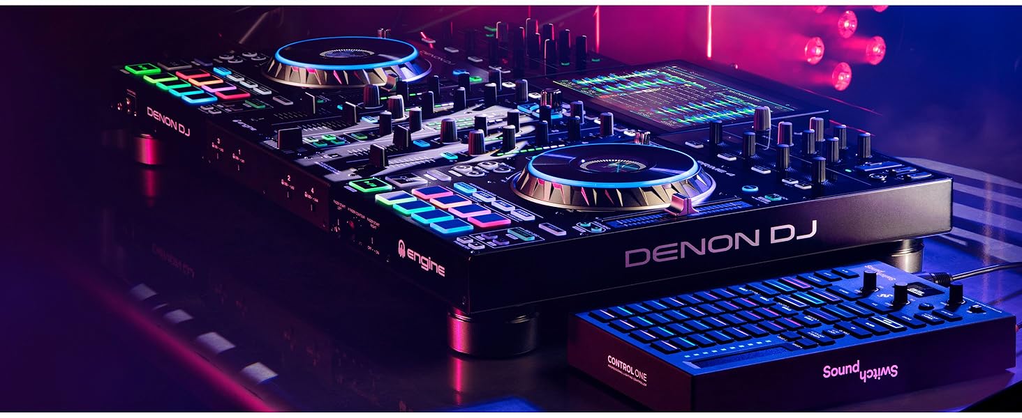 SoundSwitch Control One – Професійний контролер освітлення DMX для DJ з 3 місяцями доступу до програмного забезпечення SoundSwitch, підтримка DMX та Phillips Hue. Чорний колір