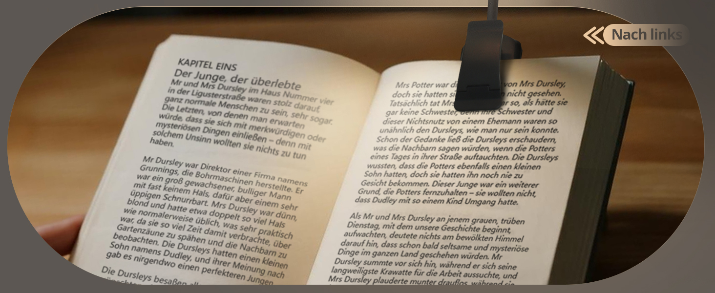 LED лампа для читання з кріпленням, 24 світлодіоди, регульована яскравість, 3 режими температури кольору, USB-C, гнучкий поворот на 360°, захист очей, для дорослих та дітей