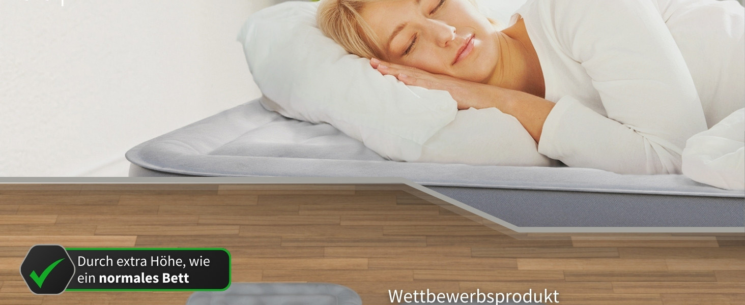 Надувний матрац Heimfleiss® для 1 особи | Преміум самонадувний матрац 100x200 см | Швидко надувний матрац для гостей та подорожей | Самостійно надувний кемпінговий матрац + насос сірого кольору