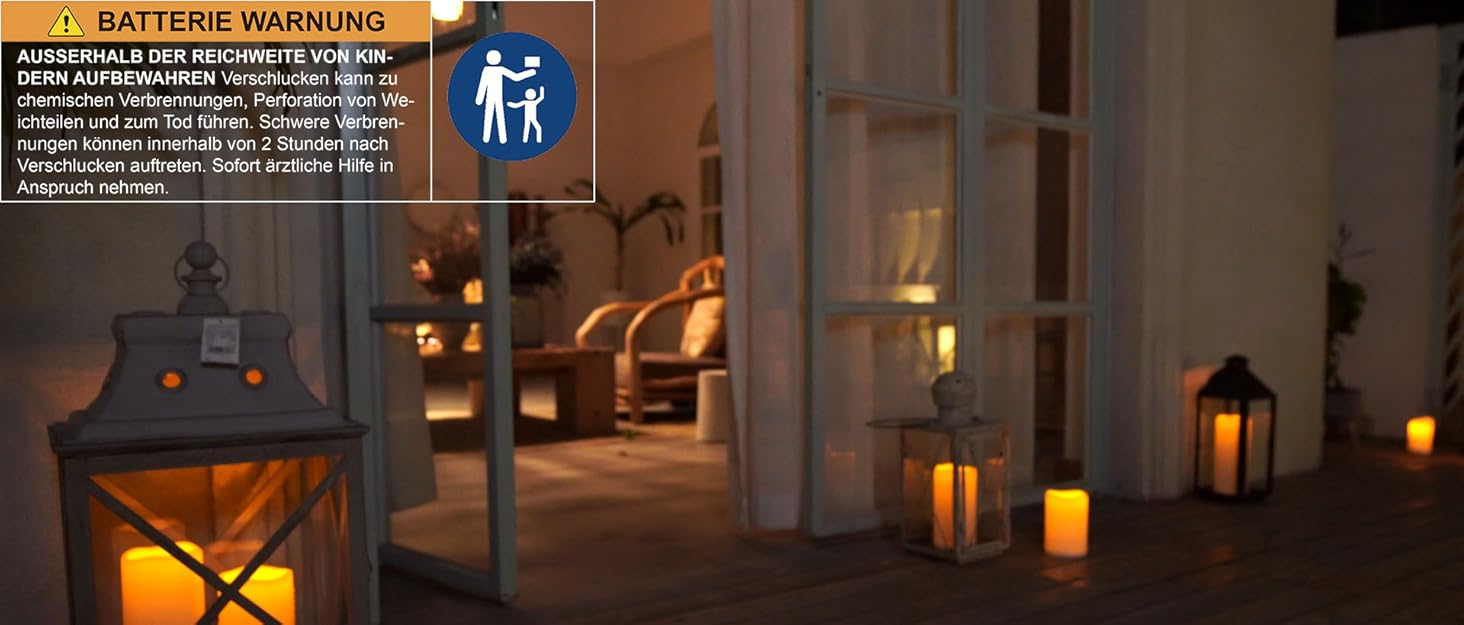 Свічки Homemory LED без полум'я, акумуляторні, з дистанційним керуванням і таймером, водонепроникні, набір 3 шт.
