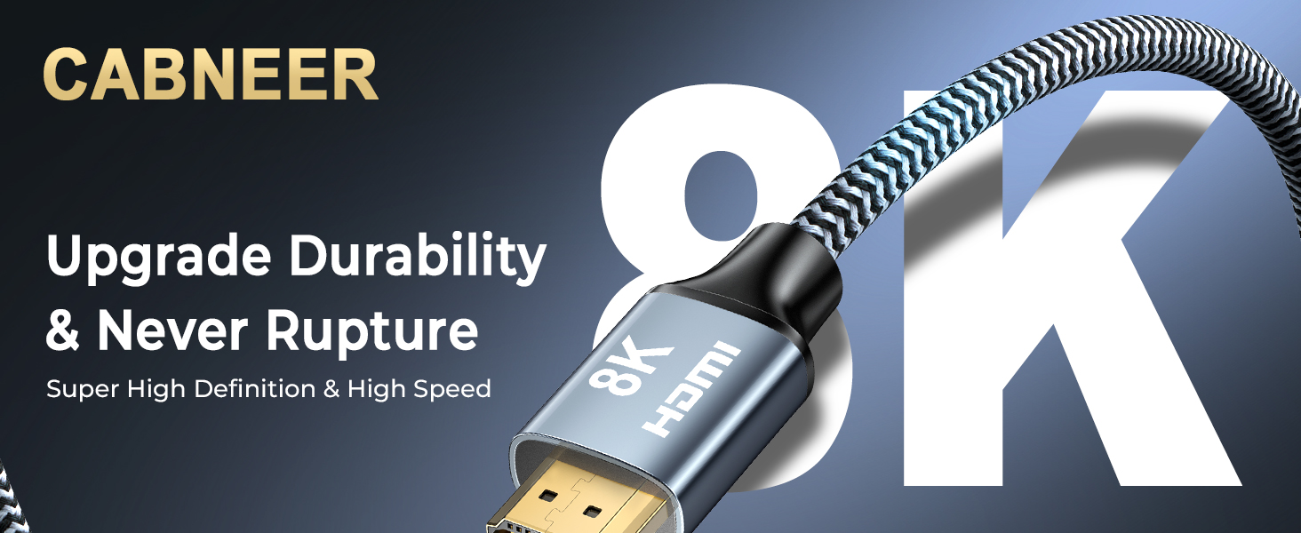 HDMI 2.1 кабель 8K (1,5м) 2 шт. - швидка передача даних 48Gbps, підтримка 8K@60Hz, 4K@120Hz, Dolby eARC, HDCP, HDR, сумісний з HDTV, ноутбуками та ін.