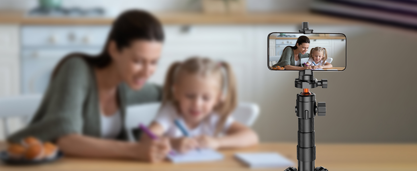 Штатив для камери XXZU 180 см, легкий, для DSLR/смартфона, з кульковою головкою 360° та 1/4-дюймовою різьбою, чорний