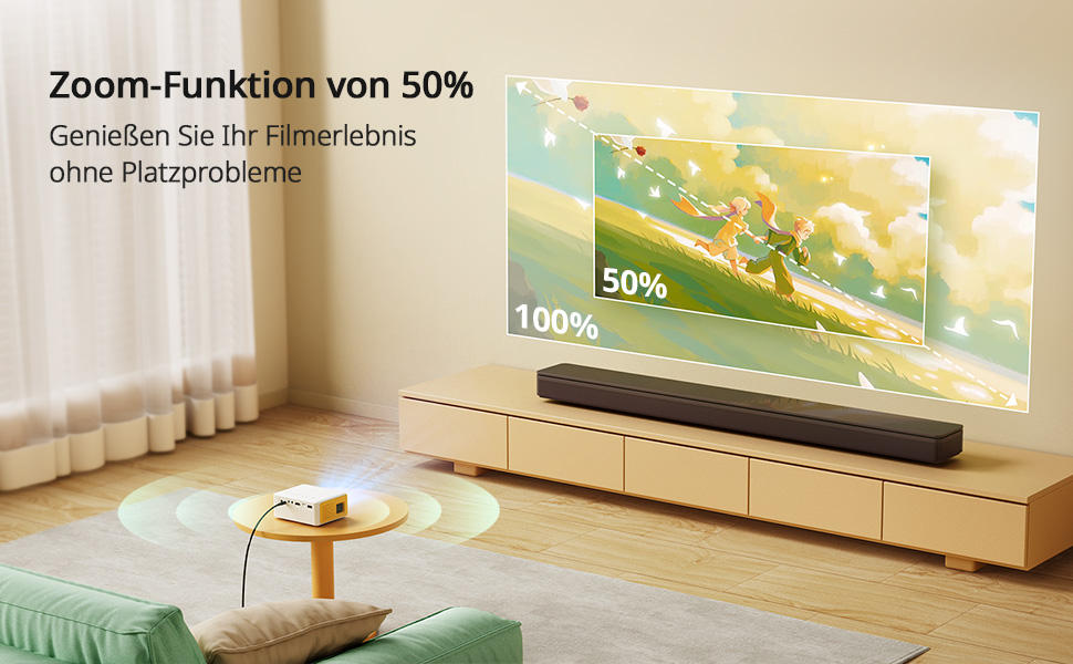 Міні проектор YOTON Y3 Beamer Klein: 1080P, 15000 люмен, для домашнього кінотеатру, HDMI/USB/Phone/PS5, Zoom, ідеальний для дітей (чорний)
