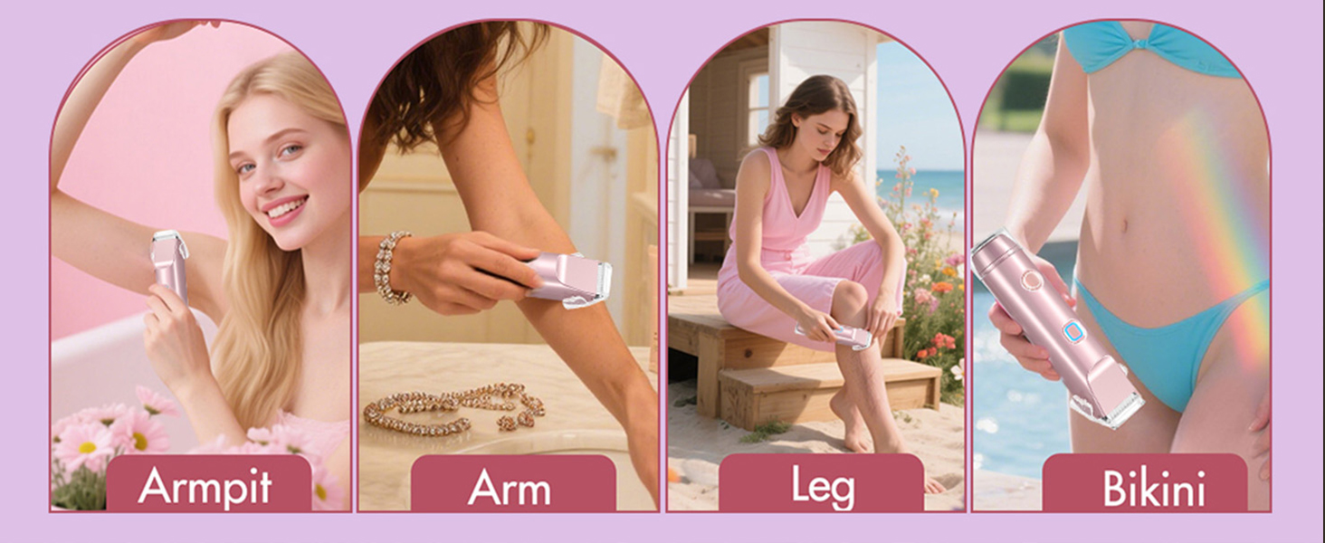 Електричний жіночий гоління з двома головками, триммер для тіла, бікіні, водонепроникний IPX7, для подорожей