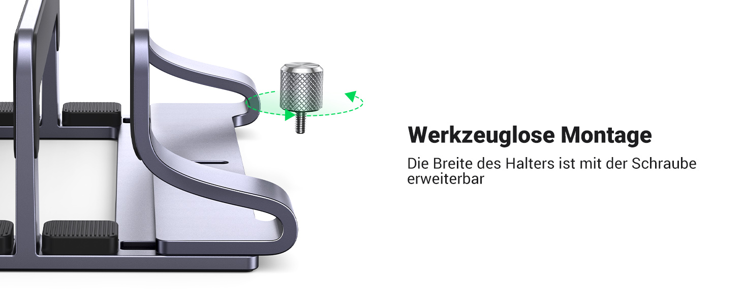 Підставка для ноутбука UGREEN з алюмінію, 2 слоти, вертикальна, для MacBook Pro/Air, iPad, Huawei, Surface, Dell, HP та інші