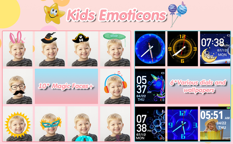 Смарт-годинник Clleylise для дітей 4-12 років: ігри, музика, камера, лічильник кроків, телефонні дзвінки (фіолетовий)