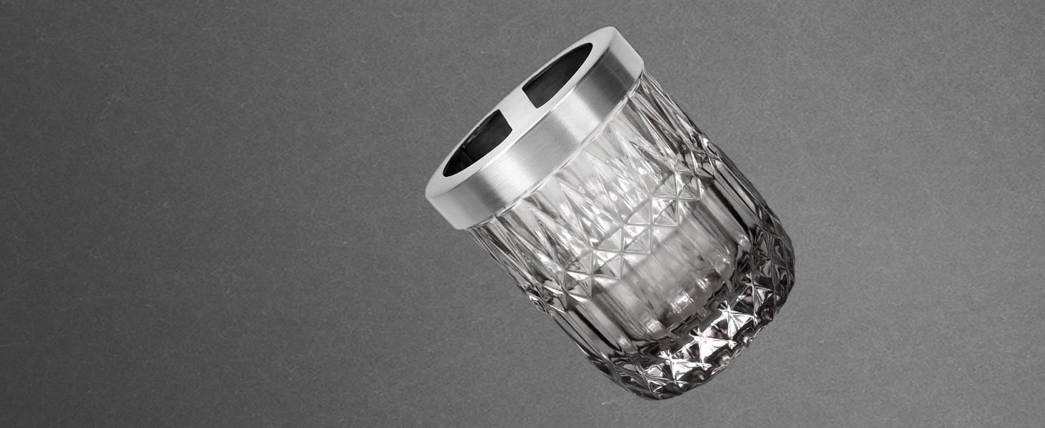 Набір аксесуарів для ванної кімнати зі скла, 5 шт. (мильниця, дозатор мила, стакан, тримач для зубних щіток, контейнер для ватних паличок), чорний