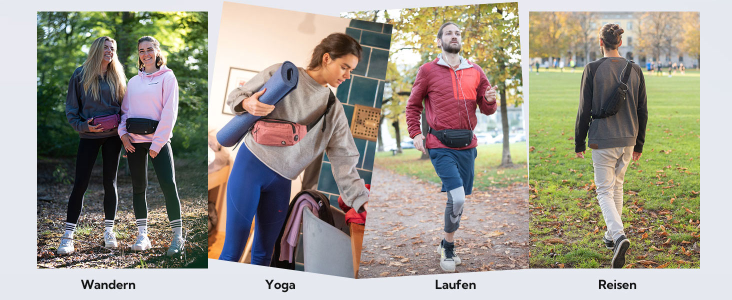 Вотерфлай: Поясна сумка на пояс для чоловіків та жінок. Спортивна сумка-чохол на стегно, ідеальна для подорожей, прогулянок з собакою та активного відпочинку на природі. Чорна, з регульованим ремінцем.