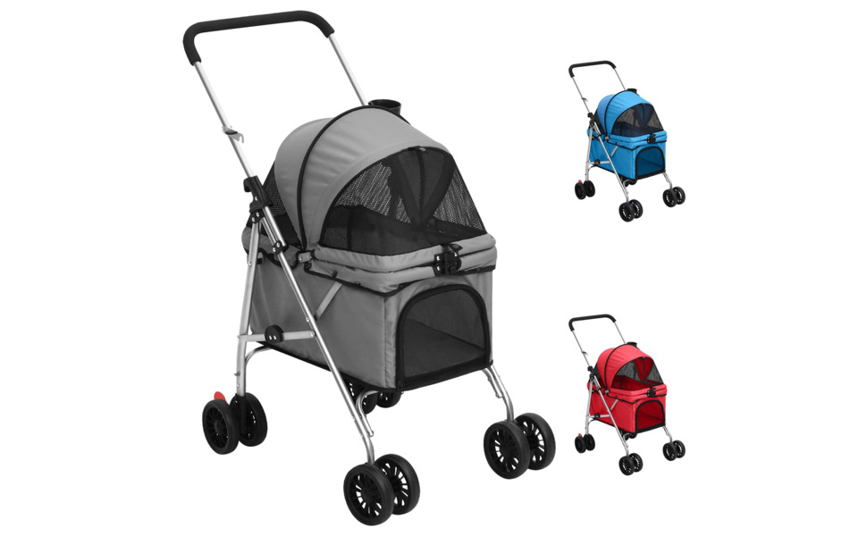 ВідаXL Переноска для собак, візок для собак, складаний, 76x50x100 см, Оксфорд, блакитний