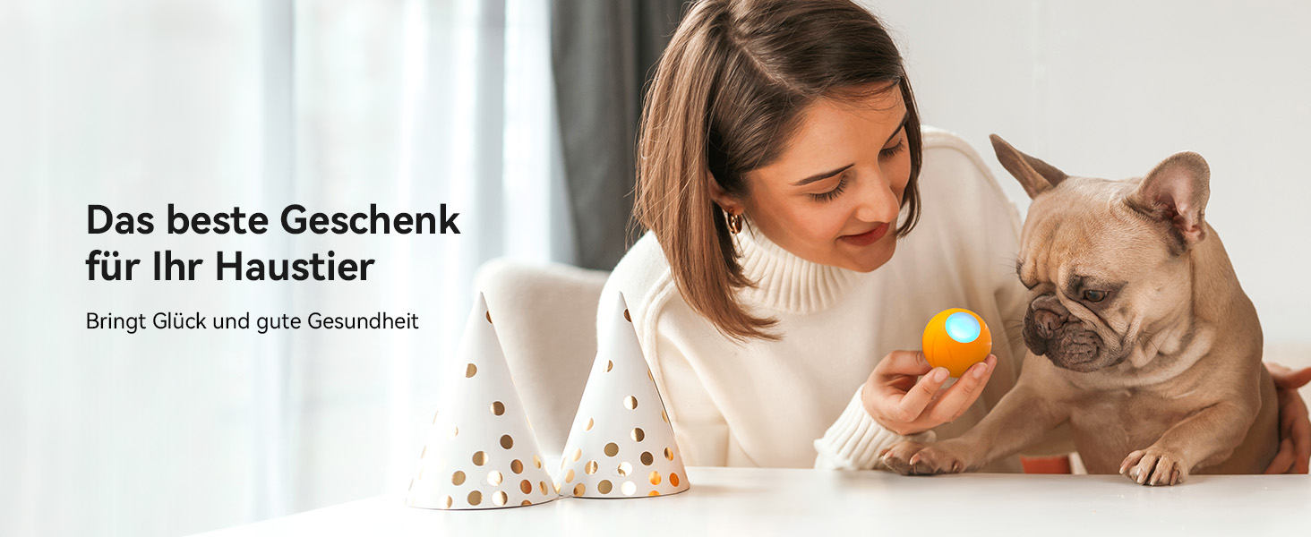Інтерактивна іграшка м'яч для собак Wicked Ball, саморухомий з 3 режимами, LED-підсвітка, помаранчевий