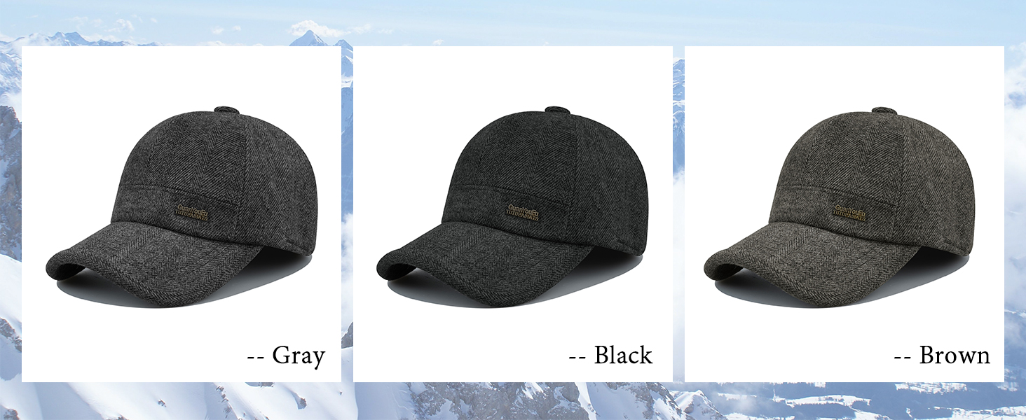 Кепка бейсболка чоловіча Clakllie зимова тепла з флісу та вушками, сіра