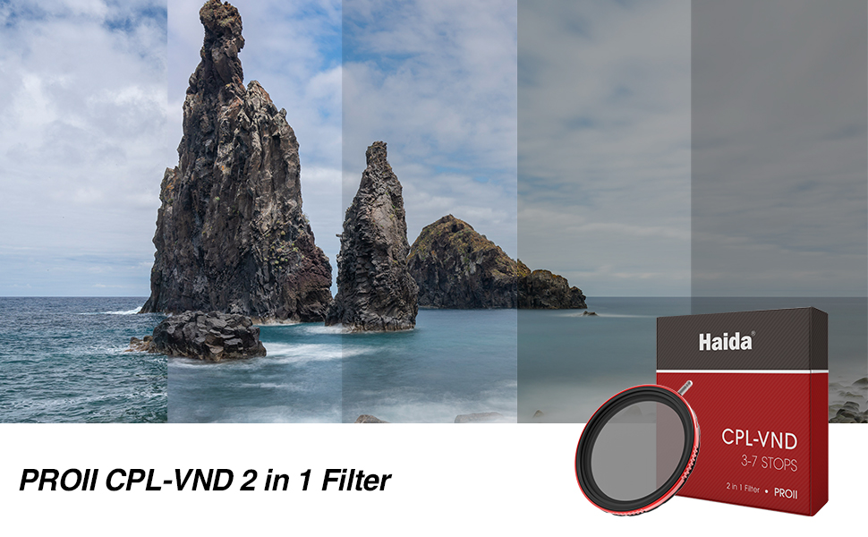 Фільтр Haida CPL-VND 72mm 2-в-1: поляризаційний та ND-фільтр (3-7 стопів)
