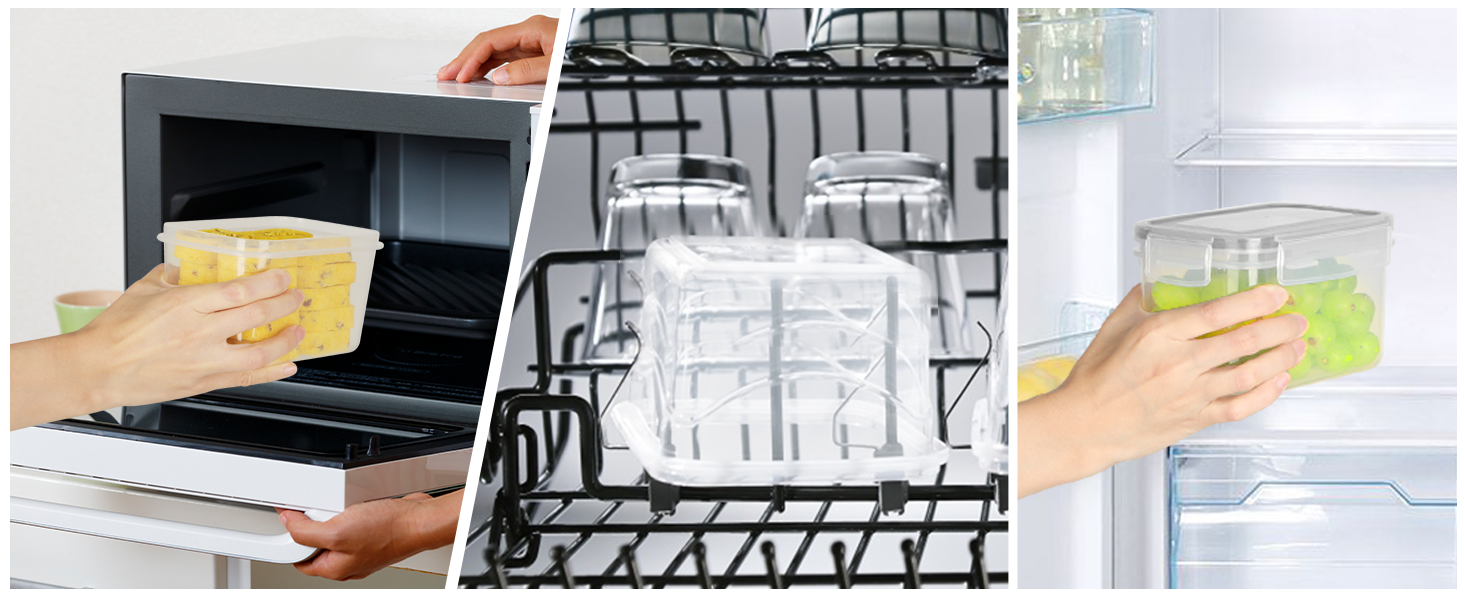 Набір контейнерів для зберігання Withosent (24 шт.) з кришкою, 2L, 1.6L, 0.8L