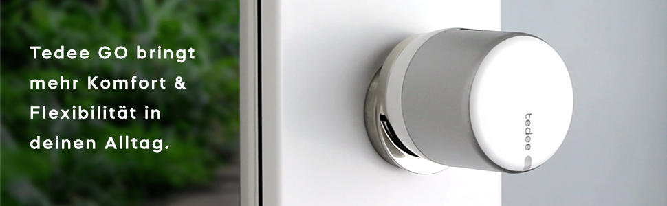 Розумний дверний замок tedee Lock GO, Bluetooth, керування через додаток, без заміни циліндра, для iPhone та Android, Smart Home, чорний, 58x65 мм