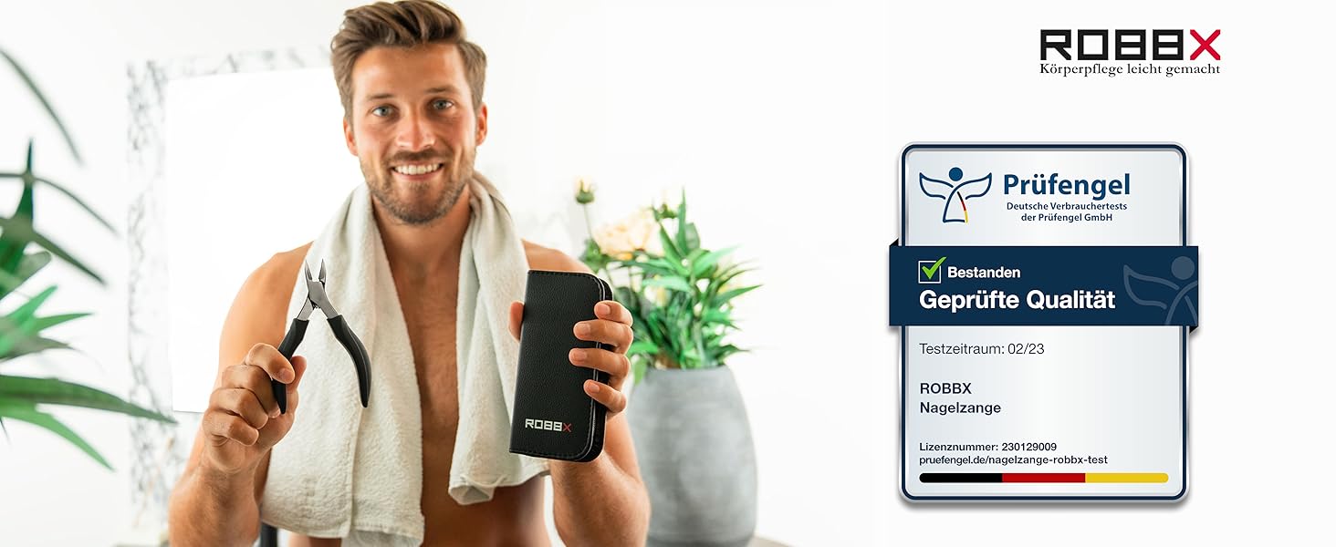 Набір для манікюру та педикюру ROBBX® Profi Nagelzange: кусачки для товстих нігтів, зручна ручка, чохол, ножиці