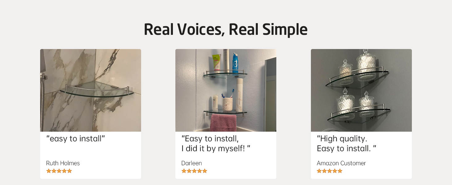 Скляна поличка для душу KES - 2 шт. з нержавіючої сталі (SUS304) для ванної кімнати