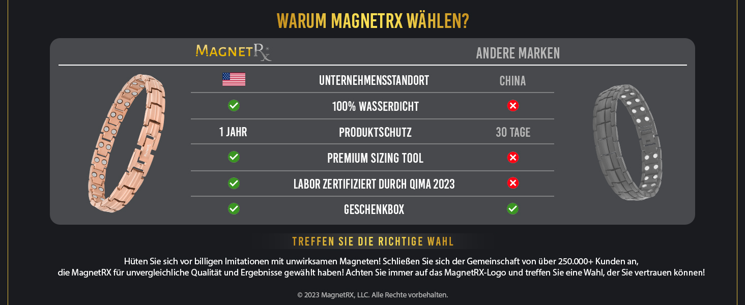 Браслет на руку MagnetRX® Ultrastarkes Titan Magnetarmband для жінок – титановий браслет з магнітами, регульований розмір, рожеве золото