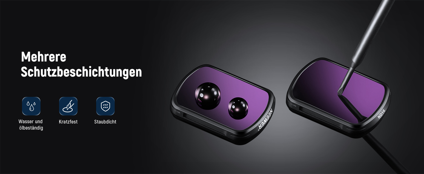 Набір фільтрів NEEWER CPL ND для DJI Osmo Pocket 3: CPL, ND16, ND64, ND256, з магнітним кріпленням та 2 серветками для чищення