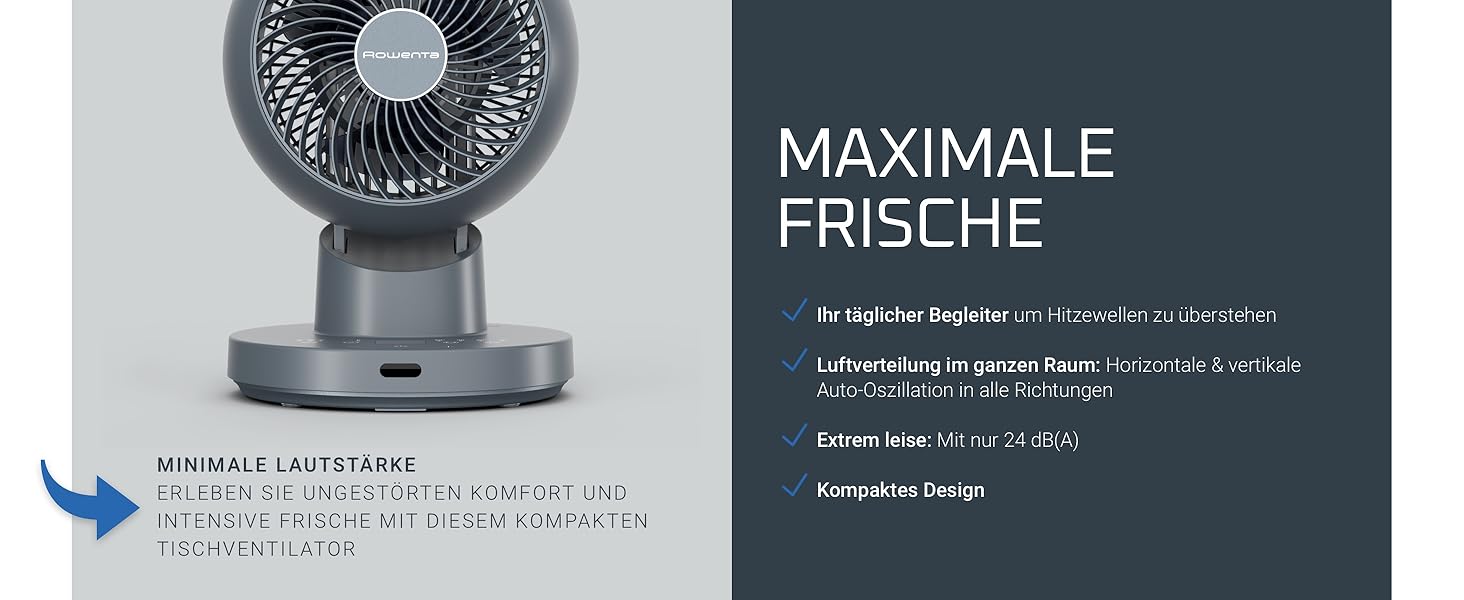 Вентилятор Rowenta Turbo Silence Extreme+ – тихий, потужний, 4 швидкості, автоматичне гойдання, білий, VU2731