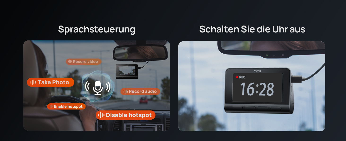 Автомобільний відеореєстратор 70mai A810S 4K з HDR, нічним баченням STARVIS 2, ADAS та карткою пам'яті 128ГБ, 24/7 моніторинг паркування