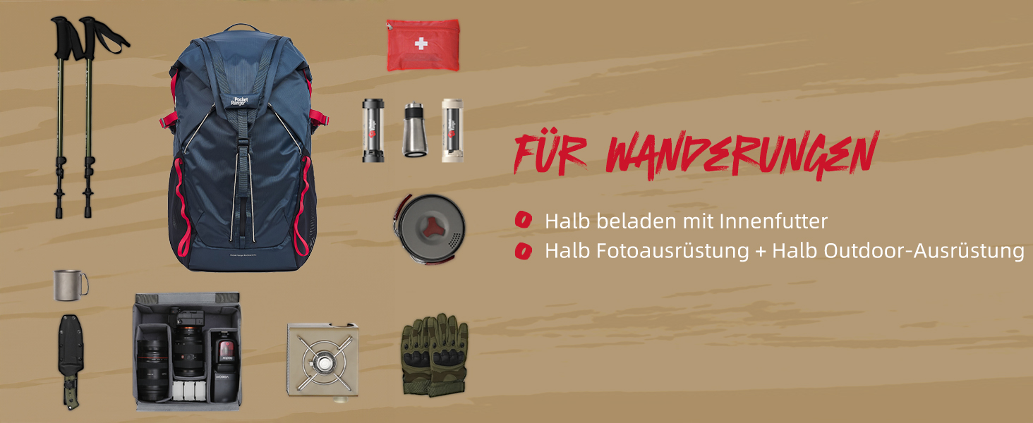 Сумка-рюкзак для камери VSGO Pocket Ranger Outdoor, захисний фоторюкзак для дзеркальних та бездзеркальних камер (25-33Л), Off White