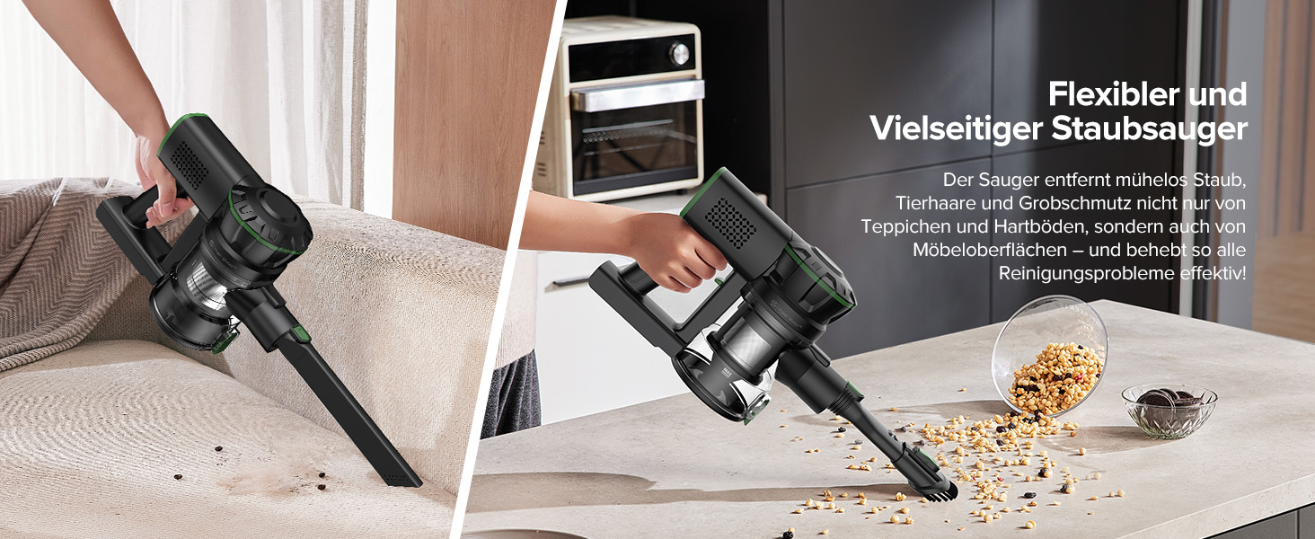 Бездротовий акумуляторний пилосос Vexilar V9PRO, 500W, 45Kpa, 60 хвилин роботи, LED дисплей, для твердих поверхонь, килимів та шерсті тварин