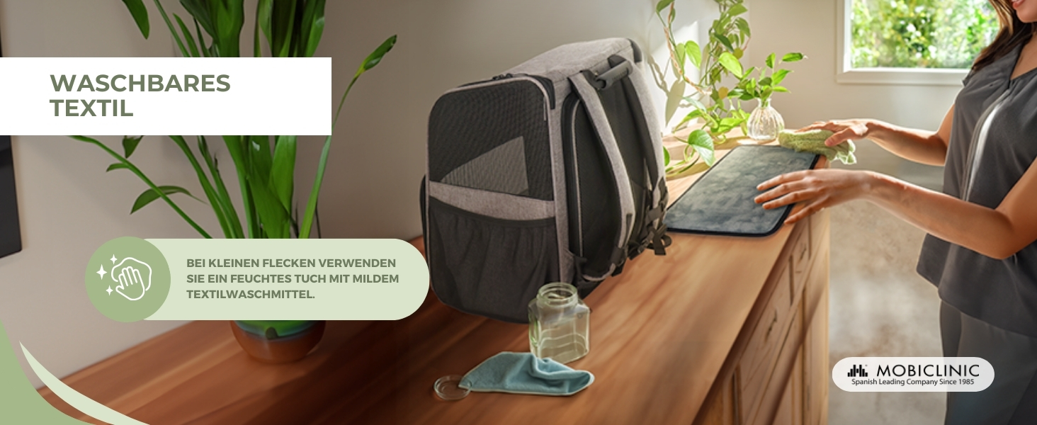 Рюкзак-переноска для котів та собак Mobiclinic® Pets, складаний, з вентиляцією, кишенями для їжі та аксесуарами, регульований, 37x29x37x5 см