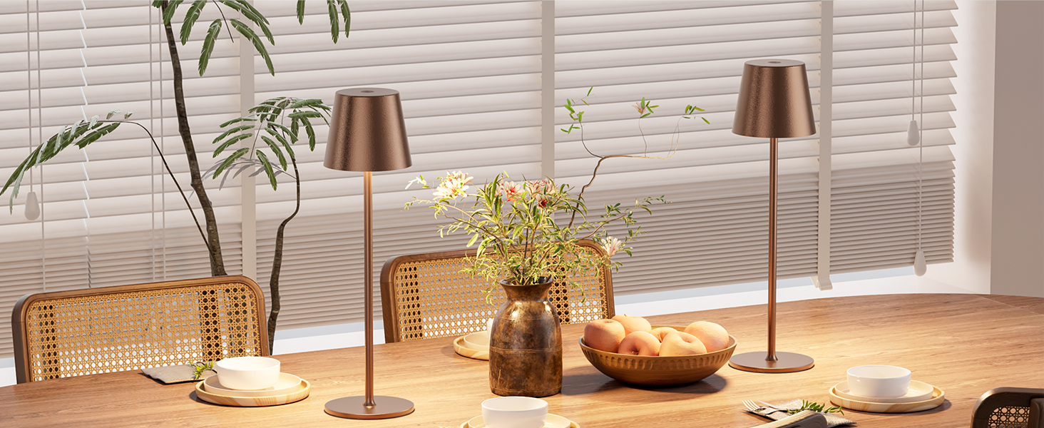 Набір з 2 бездротових настільних світильників LED з акумулятором, диммер сенсорний, 3 режими кольору, USB-C зарядка для спальні, столу, кемпінгу (Чорний)