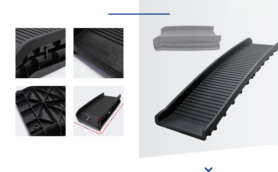 Рампа для собак Wiltec, 156x40 см, складана, з пластику, до 90 кг, протиковзка