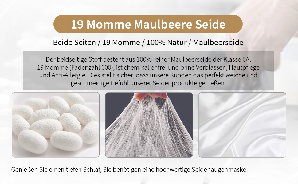 Маска для сну YUNCHI з 100% шовку (19 momme) - комфортна шовкова маска для очей для жінок та чоловіків, блакитний колір