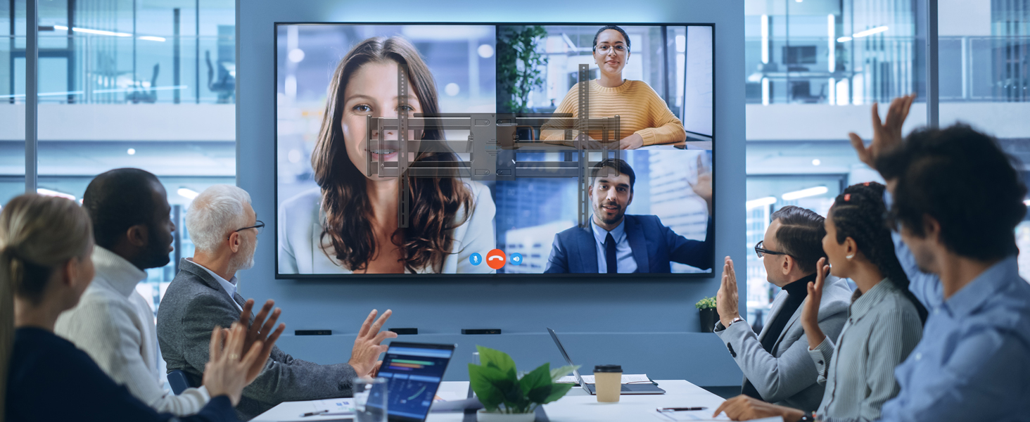 Настінний кріплення для телевізора BONTEC 60-110 дюймів, до 125 кг, подвійний важіль, витягування 1016 мм, регульований, поворотний, сумісний з VESA 800x600 мм, для великих XXL телевізорів