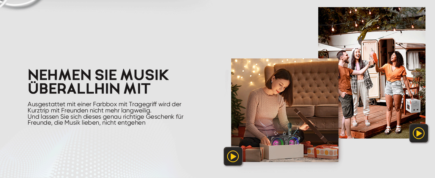 Караоке система All-in-One з Bluetooth, 2 мікрофонами та акустикою 30W, PA система для вечірок (Чорний)