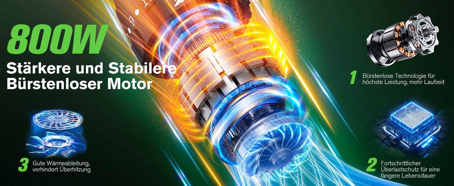 Ginour 21V акумуляторний ударний дриль-шуруповерт, комплект 47 предметів, сумісний з Makita 18V, 50 Nm, 2 швидкості, LED, 10 мм