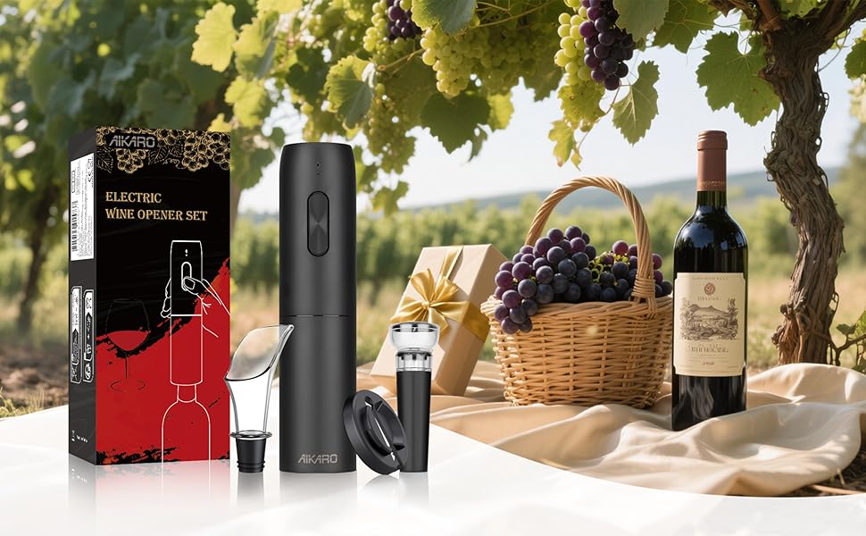 Електричний відкривачка вин AikarO - автоматичний, акумуляторний (набір A)