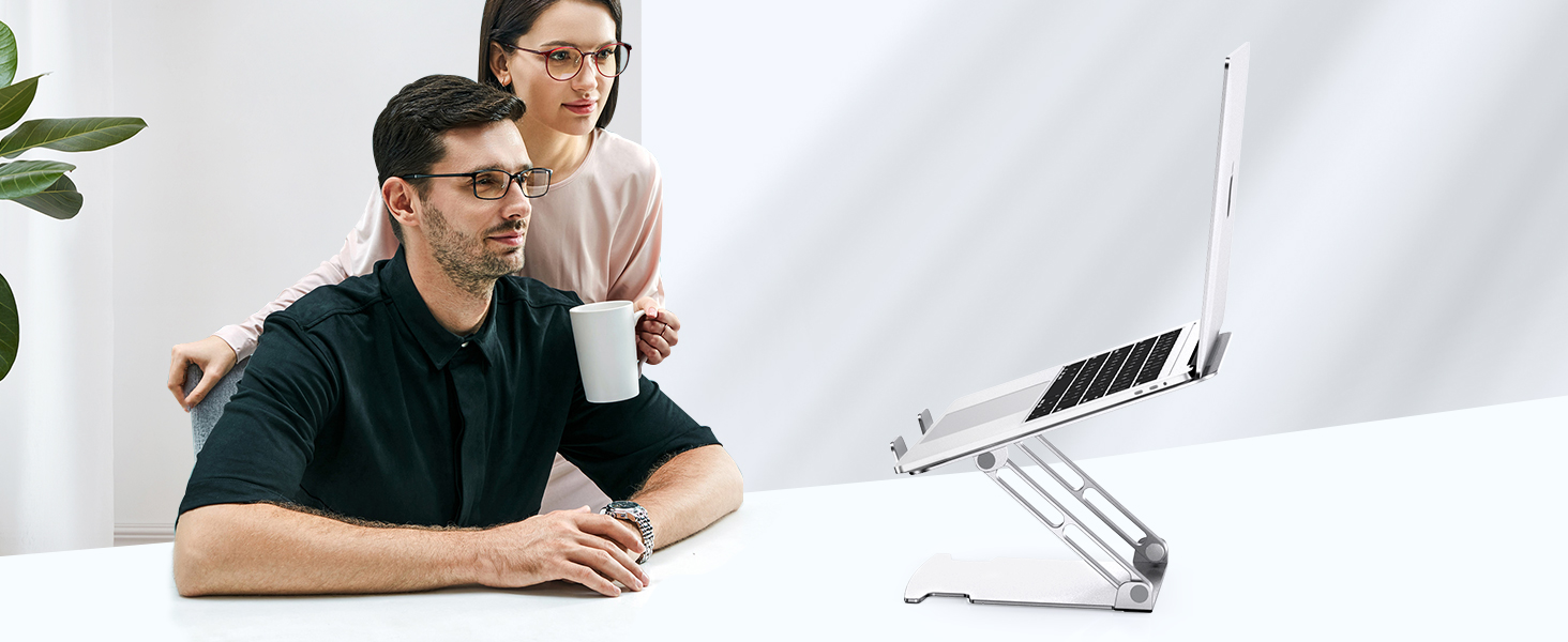 Підставка для ноутбука Glangeh з алюмінію, ергономічна, регульована по висоті, з відведенням тепла, сумісна з MacBook Pro Air, Dell, HP, 10-16