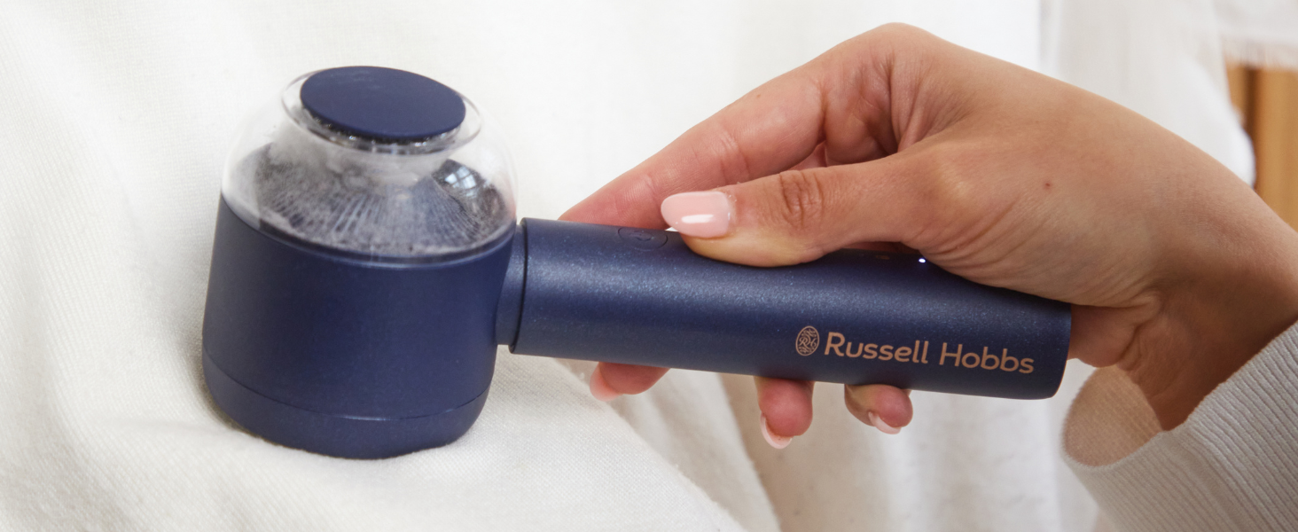 Електричний видалення ворсу Russell Hobbs Revive: портативний, USB-C, з функцією всмоктування, для одягу та текстилю