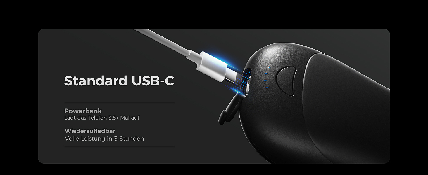 Електричні грілки для рук OCOOPA UT3 PRO (2 шт), 10000mAh, USB Powerbank, 4 режими нагріву, до 58°C, для чоловіків, ідеально для гольфу, полювання та кемпінгу, чорний