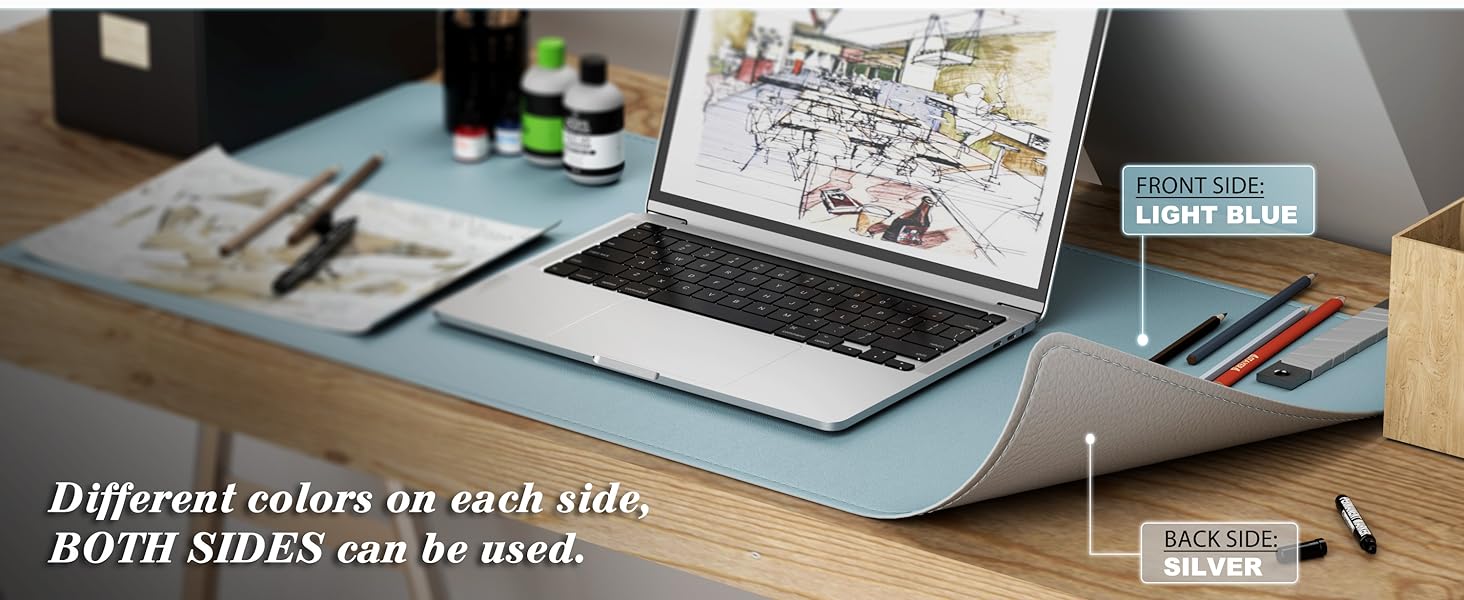 Підкладка для столу K Knodel 80x40 см, PVC-шкіра, вологостійка, чорна | для офісу