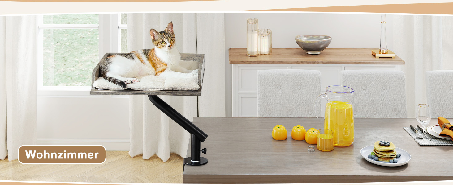 Кігтечка-ліжко для котів PAWZ Road з інтерактивним м'ячиком, крутиться на 360°, підходить для ваги до 22.5 кг (сірий, прямокутне дерев'яне ліжко)