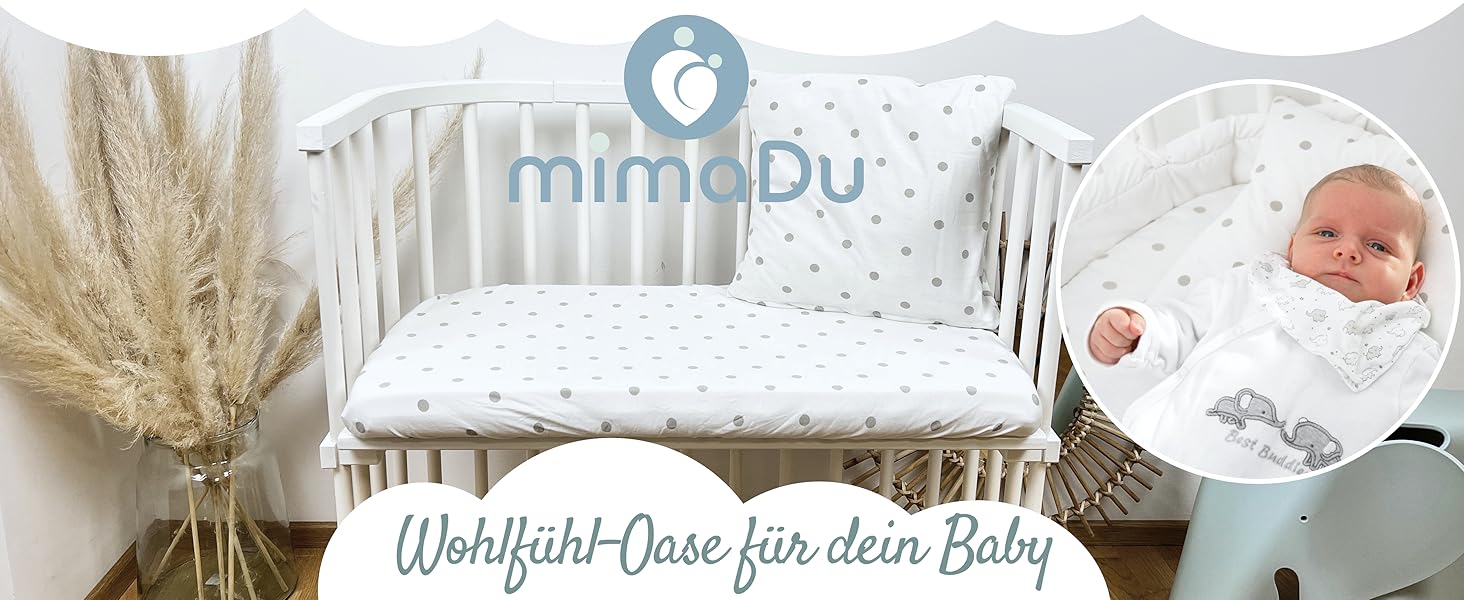 Набір постільної білизни для малюків з органічної бавовни GOTS (Oeko-Tex100) 100 x 135 см - комплект постільної білизни для дитячого ліжечка з наволочкою та ковдрою для хлопчиків та дівчаток (Сірий 1, 100x135 см + 40x60 см)