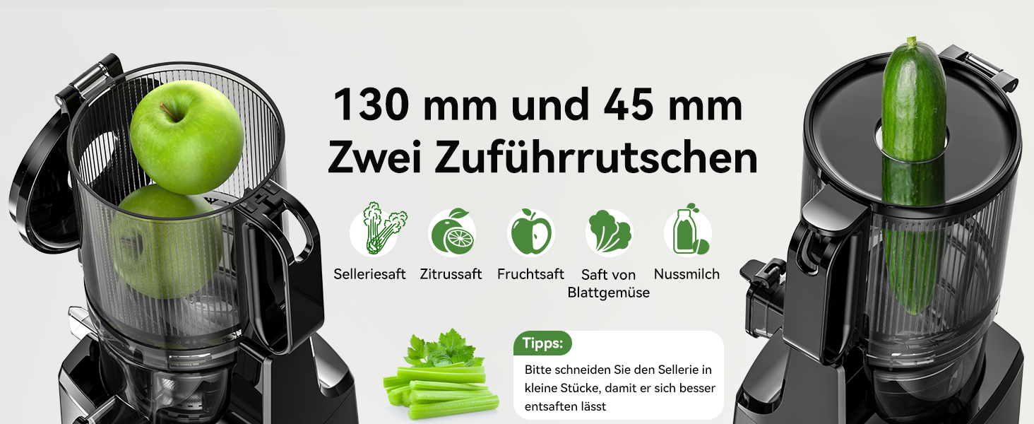 LINKChef повільно-видавлюючий соковитискач Slow Juicer SJ52, 1.8 л, з функцією реверсу, BPA Free