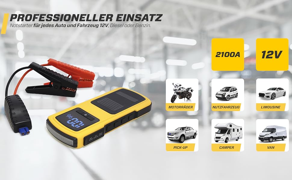 Бустер для авто MAXTOOLS JS500 2200A 22Ah — Пусковий пристрій (Jump Starter) для 12V дизельних та бензинових двигунів, Powerbank з LED-ліхтарем та USB