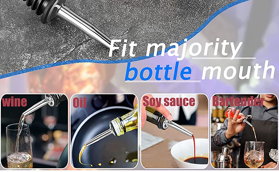 Виливні носики для пляшок Pafusen, 12 шт. з нержавіючої сталі, конічні, для спиртних напоїв, 19 мм