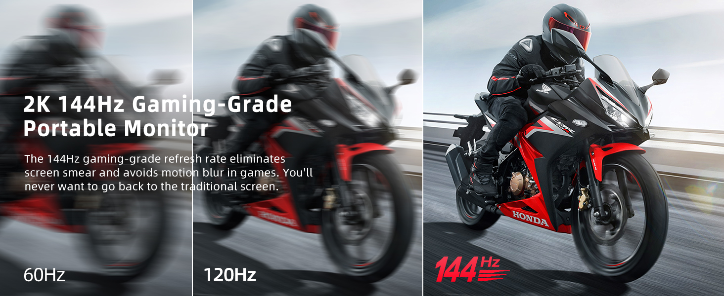 Монітор UPERFECT 2K 144Hz 16 дюймів: Портативний дисплей QLED з Mini HDMI та USB-C для ПК, ноутбука, телефону, Xbo, Switch, PS4/5 (VESA)