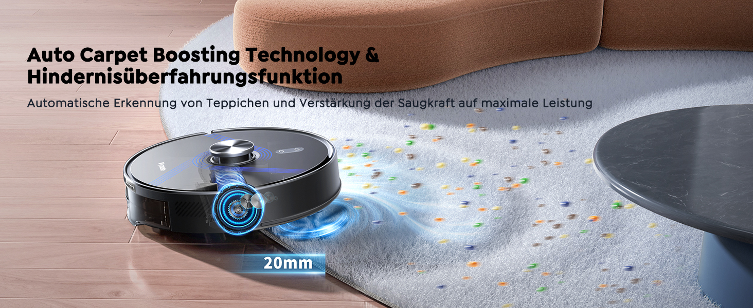 Робот-пилосос Vyzzle з функцією миття 5500 Pa, станція самоочищення 3.5L, для шерсті тварин, твердих підлог та килимів, керування через додаток, голосове керування Alexa та Google Assistant (чорний)