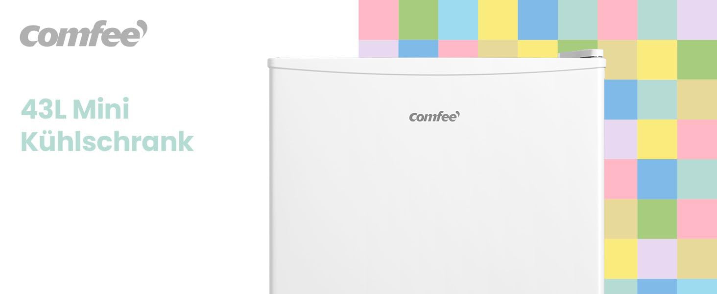 Міні-холодильник Comfee RCD50WH2(E) 43L з відділенням для льоду, білий. Холодильник для кімнати та офісу, швидке охолодження, регулювання температури, енергоклас E.