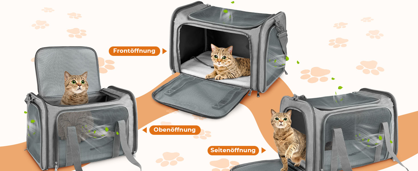 Транспортна сумка для кота/собаки до 5 кг, сіра, 43x28x28 см