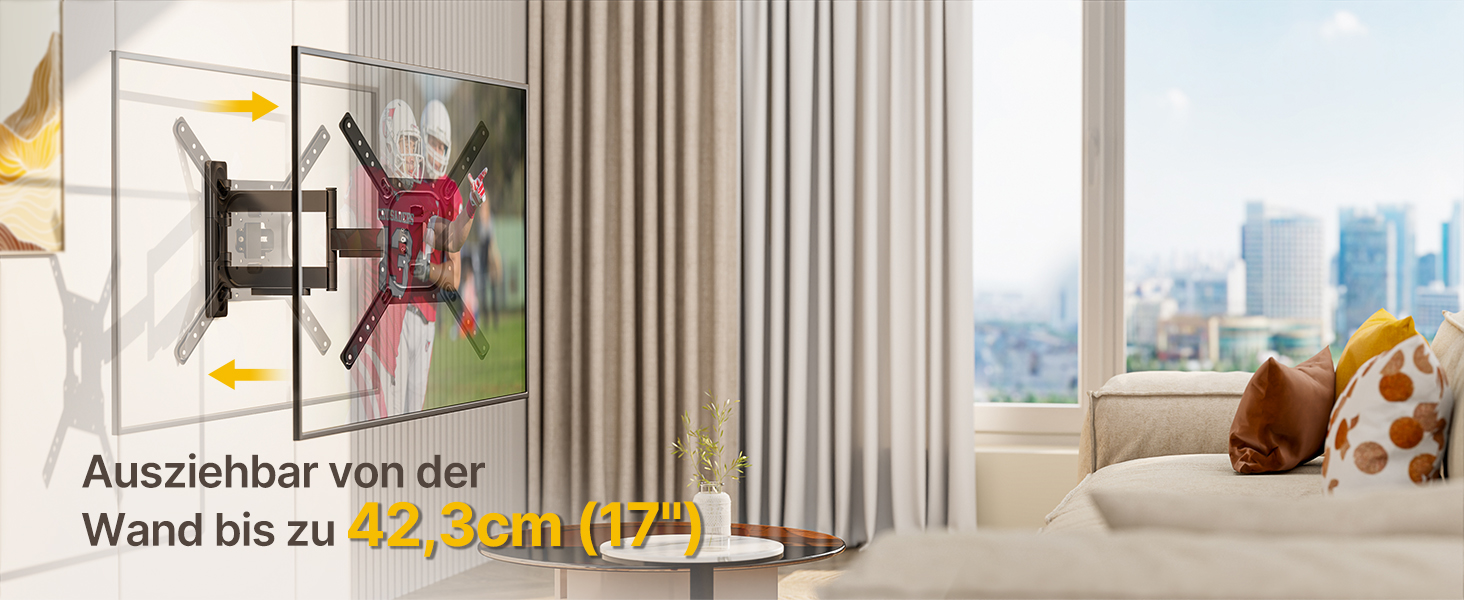 Кріплення для телевізора monTEK для 23-65 дюймів (Flat/Curved), до 35 кг, регульоване, VESA 400x400 мм